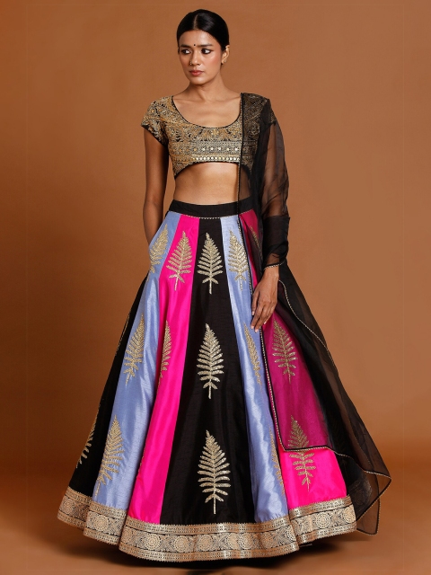 

Masaba Purple & Pink Embellished Ready to Wear Lehenga & Blouse With Dupatta