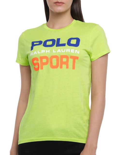 

Polo Ralph Lauren Green Printed Pure Cotton Regular Top