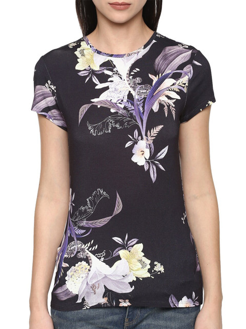 

Ted Baker Navy Blue Floral Print Top