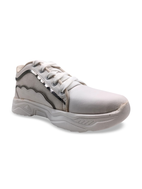 

FEEL FEET Women White Self Design Sneakers