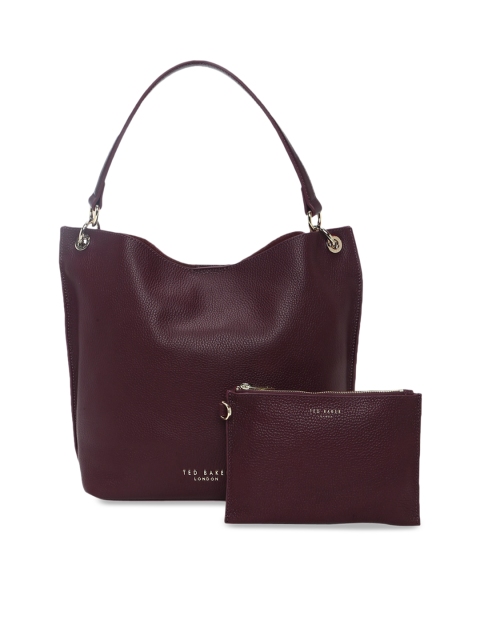 

Ted Baker Purple Leather Oversized Structured Hobo Bag