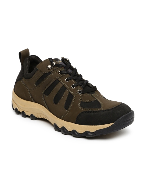

Provogue Men Olive Brown Colourblocked Sneakers
