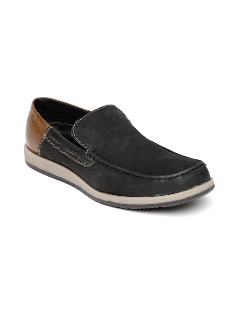 

Provogue Men Black & Brown Colourblocked Slip-Ons