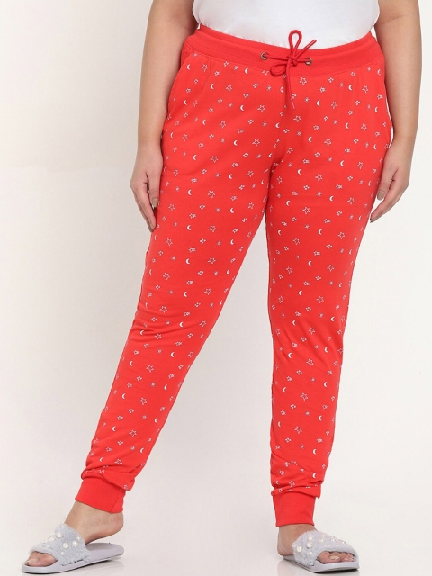 

Bewakoof Plus Woman Red Printed Lounge Pants