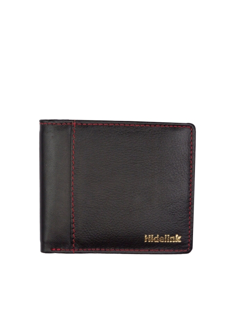 

Hidelink Men Black Leather Two Fold Wallet