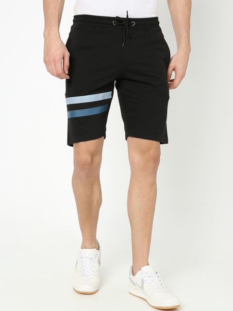 

Bewakoof Men Black Striped Shorts