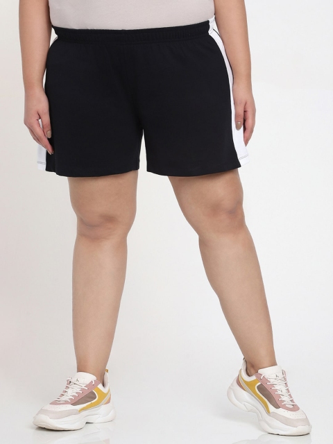 

Bewakoof Women Plus Size Black Sports Shorts