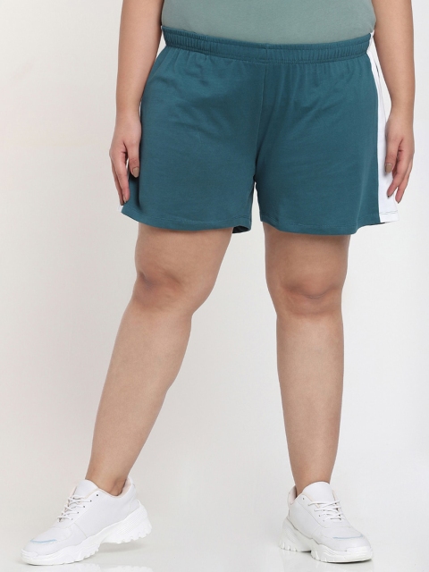 Bewakoof Plus Women Green Sports Shorts