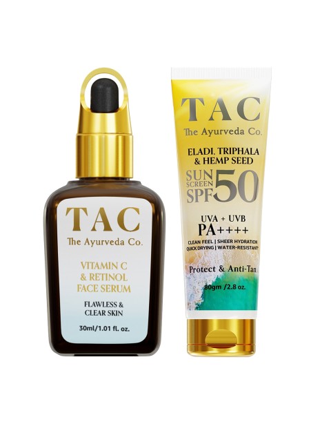 

TAC - The Ayurveda Co. Set of Face Serum & Sunscreen, White
