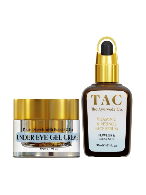 

TAC - The Ayurveda Co. Set of Under Eye Gel & Vitamin C with Retinol Face Serum, White