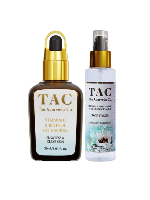 

TAC - The Ayurveda Co. Set of Vitamin C & Retinol Face Serum & Spot Correction Face Toner, Brown