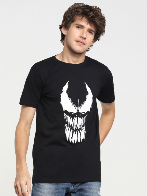 

Bewakoof Men Black Venom Printed Pure Cotton T-shirt