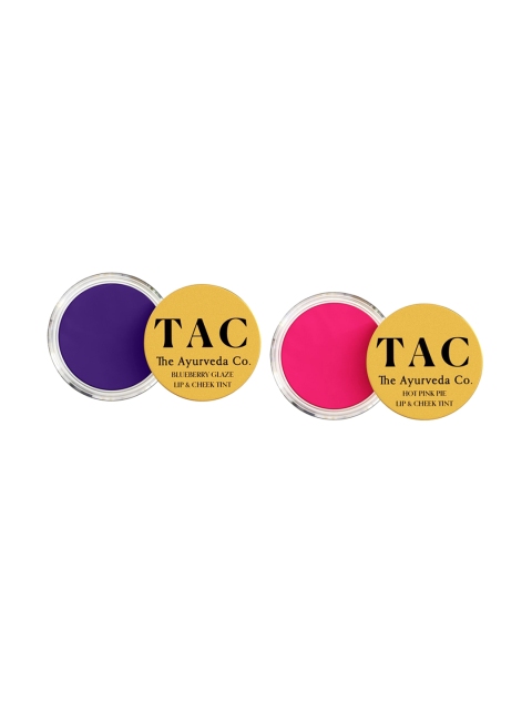 

TAC - The Ayurveda Co. Set of 2 Lip & Cheek Tints - Blueberry Glaze & Hot Pink Pie, Blue