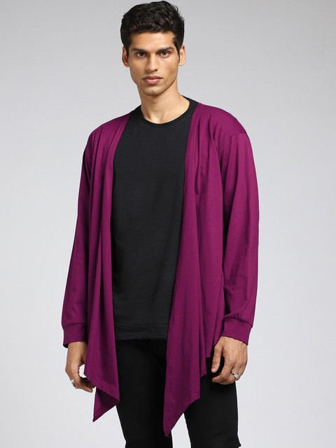 

Bewakoof Men Purple Solid Casual Pure Cotton Boxy Fit Drap Shirt
