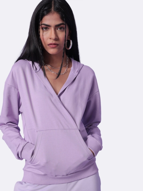 

Bewakoof Women Purple Hooded Sweatshirt