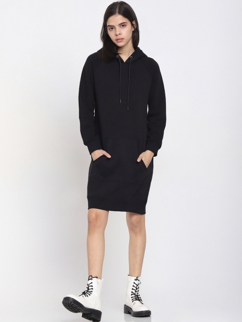 

Bewakoof Women Black Hoodie Dress