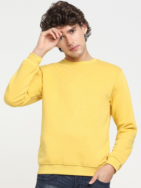 

Bewakoof Men Yellow Fleece Pullover