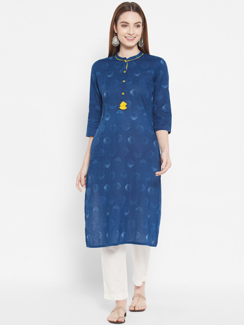 

DESI BEATS Women Navy Blue Ethnic Motifs Printed Kurta