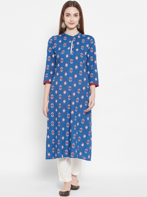 

DESI BEATS Women Teal Blue Printed Kurta