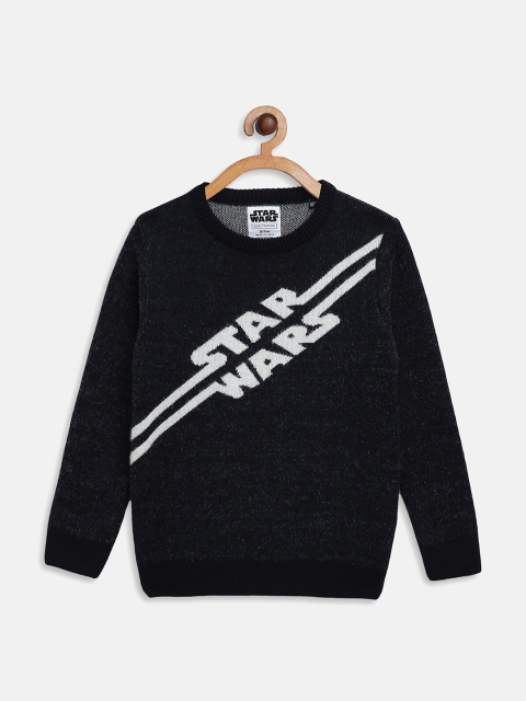 

Octave Boys Navy Blue & White Superhero Star Wars Printed Pullover