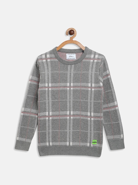 

Octave Boys Grey & Beige Checked Pullover