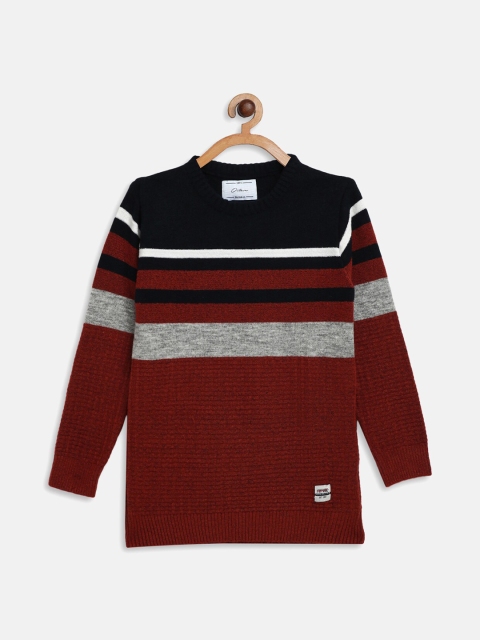 

Octave Boys Rust & Grey Striped Acrylic Pullover