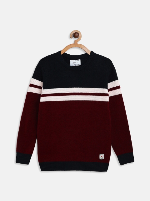

Octave Boys Maroon & Black Striped Pullover