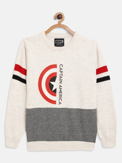 

Octave Boys White & Red Printed Pullover