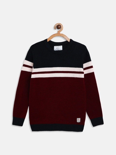 

Octave Boys Maroon& White Colourblocked Pullover