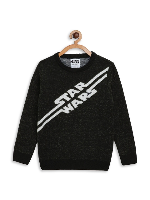

Octave Boys Olive Green Typography Printed Pullover