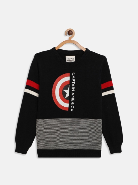 

Octave Boys Navy Blue Captain America Printed Pullover
