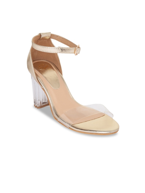 

Sole To Soul Gold-Toned Party Block Sandals