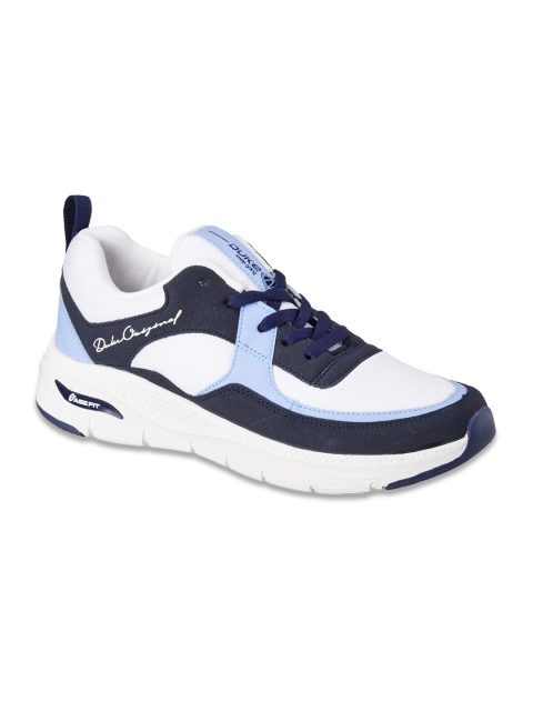 

Duke Men White And Blue Mesh Running Shoes