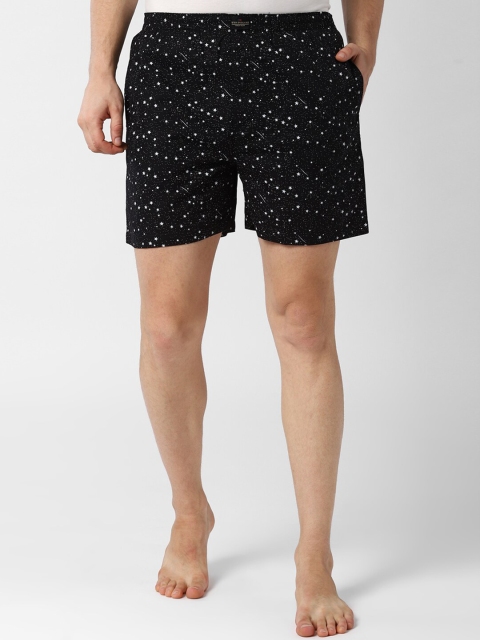 

Peter England Men Black Printed Pure Cotton Boxers