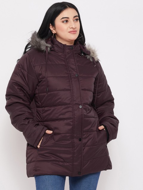 

Okane Women Burgundy Lightweight Longline Parka Jacket