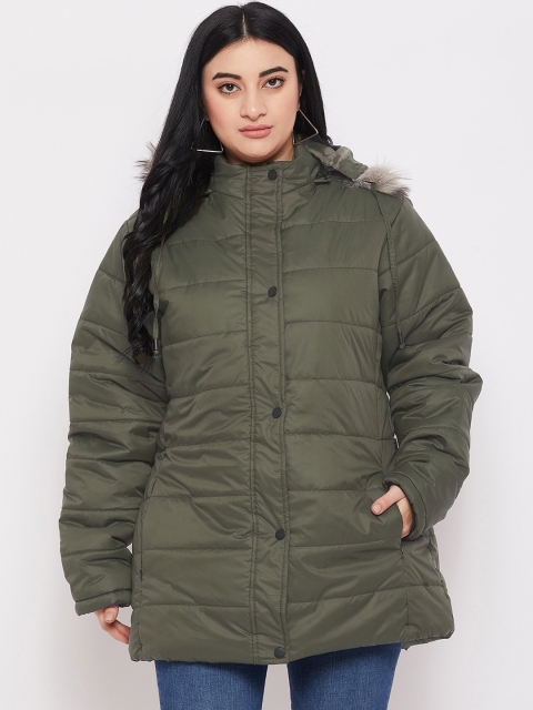 

Okane Women Olive Green Lightweight Longline Parka Jacket