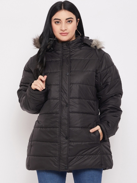 

Okane Women Black Camouflage Lightweight Longline Parka Jacket