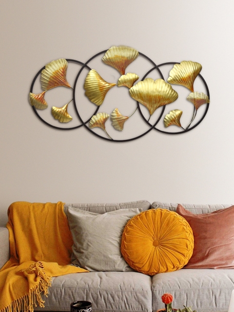 

Aapno Rajasthan Gold-Toned & Black Metal Alluring Leaflets Wall Decor