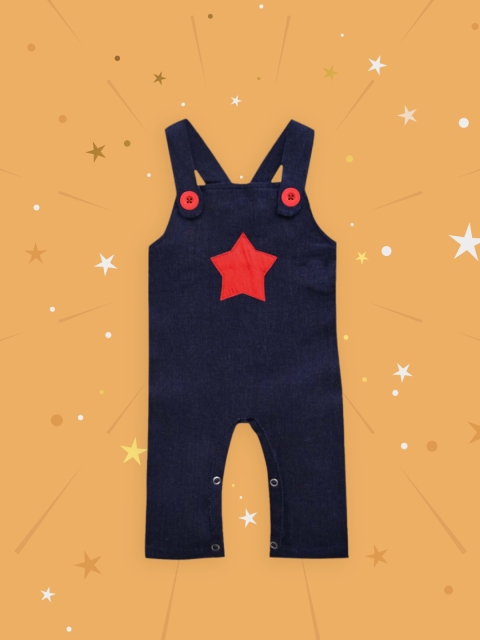 

A.T.U.N. Infant Kids Navy Blue & Red Denim Dungaree