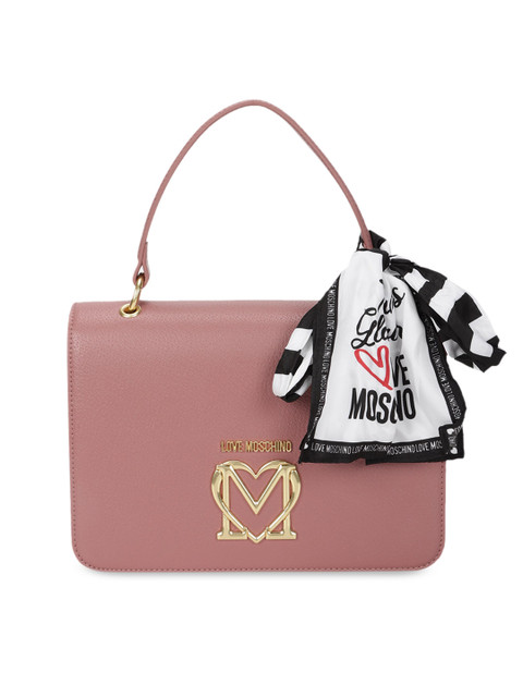 

LOVE MOSCHINO Pink Leather Structured Handheld Bag