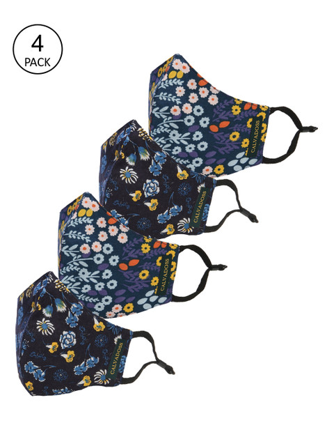 

Calvadoss Women Set of 4 Assorted 3-Ply Cotton Masks