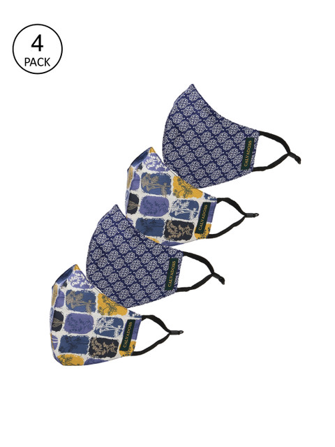 

Calvadoss Women Pack of 4 Assorted 3-Ply Reusable Cotton Cloth Masks