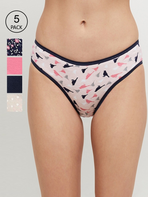 

max Women Pack Of 5 Printed Briefs SP215PKLH04PINK, Pink