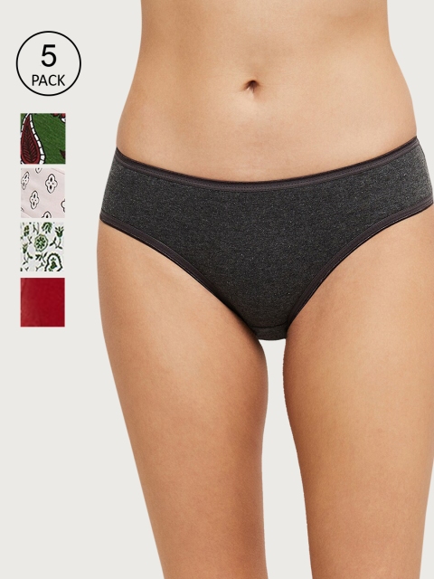 

max Women Pack of 5 Assorted Hipster Briefs