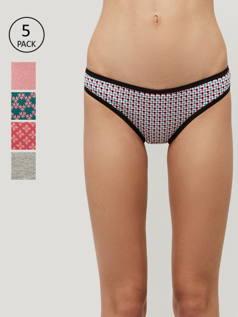 

max Women Pack Of 5 Assorted Cotton Bikini Briefs