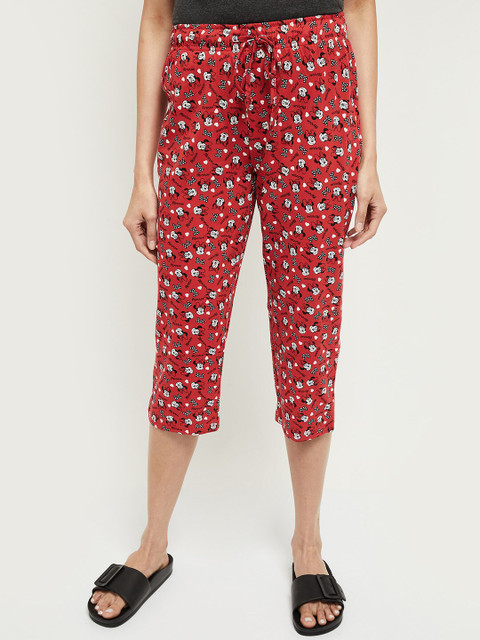 

max Women Red Minnie Mouse Printed Cotton Pyjamas