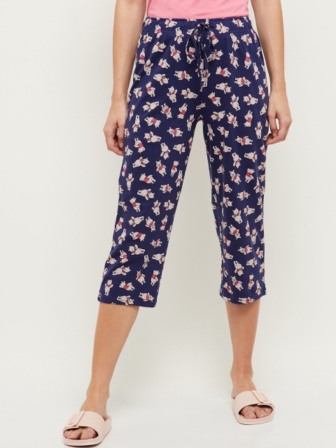 

max Women Blue & Multicoloured Printed Lounge Shorts