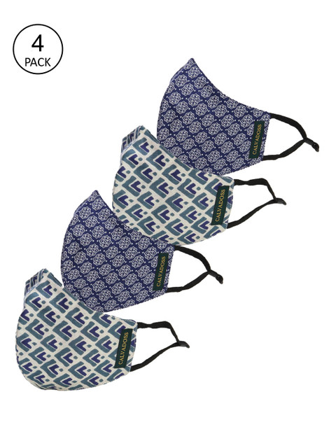 

Calvadoss Assorted Pack of 4 Printed 3-Ply Cotton Outdoor Masks
