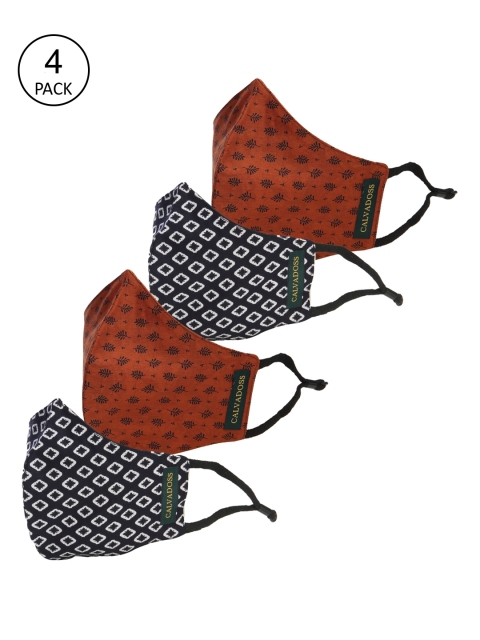 

Calvadoss Men Pack of 4 Assorted 3-Ply Reusable Cotton Cloth Masks