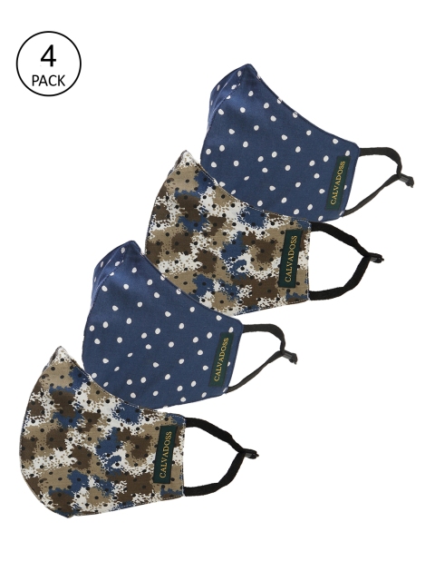 

Calvadoss Women Set Of 4 Assorted Printed 3-Ply Cotton Masks